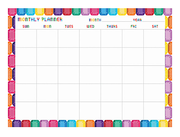 Office Depot® Brand Monthly Mouse Pad Desk Calendar, 8" x 11", Gems, Undated, ODUS2002-001