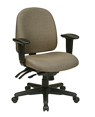 Office Star® Work Smart Ergonomic Multifunction Mid-Back Chair, 41 1/2"H x 25"W x 25 1/2"D, Twig/Black
