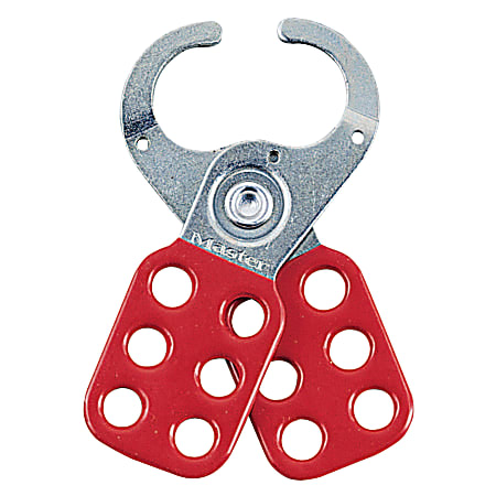 Safety Lockout Hasps, 1 1/2 in Jaw dia., Red