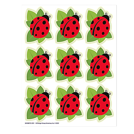 Eureka Giant Stickers, 1-5/16" x 1-3/4", Ladybugs, 36 Stickers Per Pack, Set Of 12 Packs