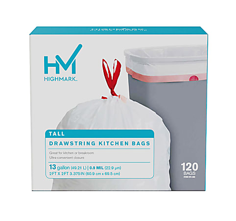 https://media.officedepot.com/images/f_auto,q_auto,e_sharpen,h_450/products/978869/978869_o01_highmark_tall_09_mil_drawstring_kitchen_trash_bags/978869