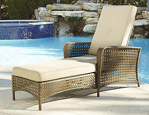 Cosco Lakewood Ranch Steel Chaise Lounge Chair, Brown