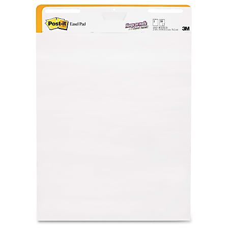 Post-it Self-Stick Wall Pad, Short Backcard Format, 25 in x 30 in, White - 30 Sheets - Plain - Stapled - 18.50 lb Basis Weight - 25" x 30" - White Paper - Self-adhesive - 2 / Carton