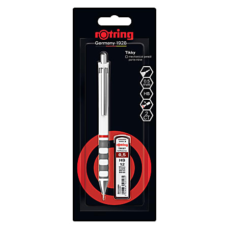 Rotring Tikky Mechanical Pencil 0.5mm White Barrel with Leads