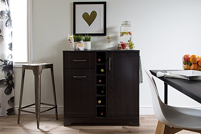 South shore vietti bar cabinet bottle and storage deals
