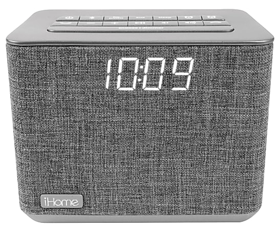 iHome Bluetooth® Dual Alarm FM Clock Radio, Gray
