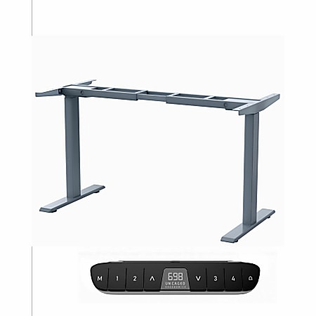 Rise Up Dual Motor Electric Standing Desk Frame with Memory Adjustable Height 27.2-45.3" Gray