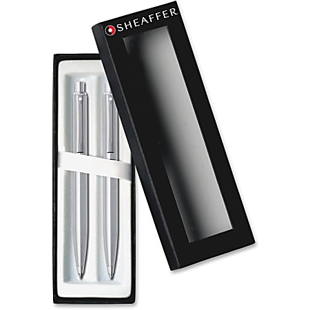 Cross Sheaffer Chrome Barrel Pen/Pencil Set - 0.7 mm Lead Size - Blue Ink - Chrome Barrel - 1 Set