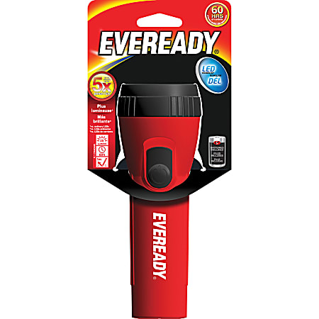 Eveready LED Economy Flashlight - LED - Bright White - 25 lm Lumen - 1 x D - Alkaline - Battery - Polypropylene - Assorted