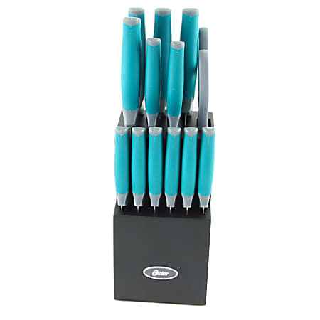 Oster Lindbergh Stainless-Steel 14-Piece Cutlery Set, Teal