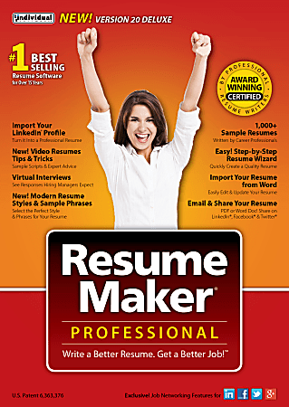 Individual Software ResumeMaker  Professional Pro Deluxe 20, Disc