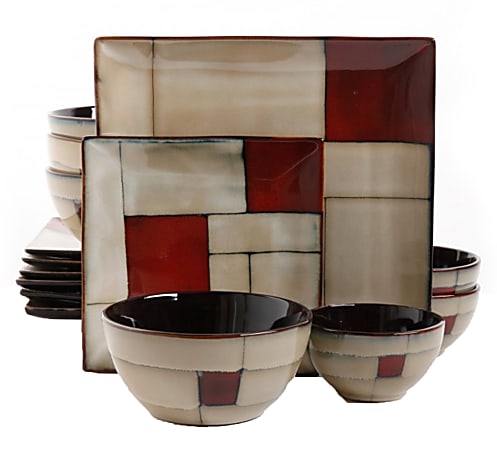 Gibson Elite Azeal 16-Piece Dinnerware Set, Taupe