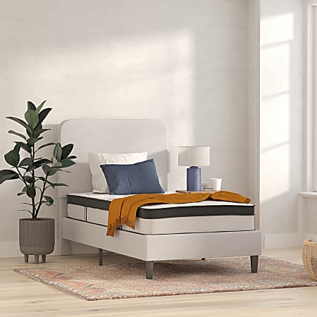 Flash Furniture Capri Hybrid Mattress, Twin Size, 10”H x 39”W x 75”D, White