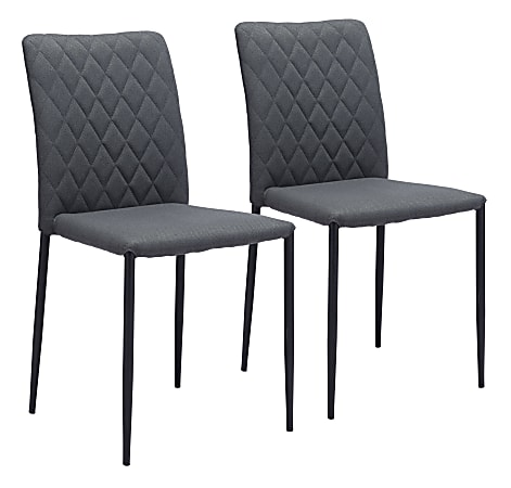 Zuo Modern Harve Dining Chairs, Gray/Black, Set Of 2 Chairs
