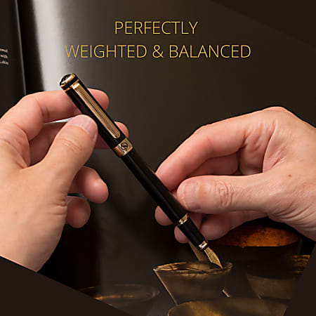 Scriveiner Classic Fountain Pen Medium Point 0.7 mm Gold Barrel BlackBlue  Ink - Office Depot