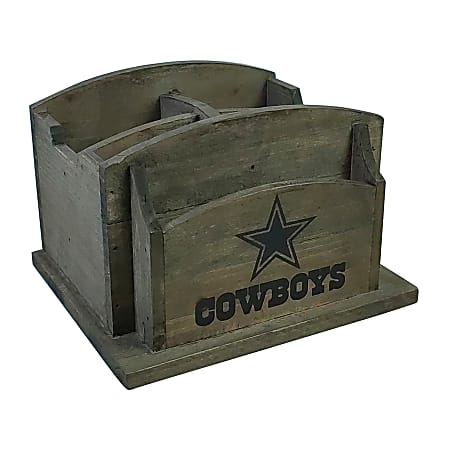 Imperial NFL Rustic Desk Organizer, 8”H x 8-1/2”W x 6-1/2”D, Dallas Cowboys