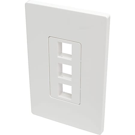 Eaton Tripp Lite Series 3-Port Keystone Single-Gang Faceplate, White, TAA - 3 x Total Number of Socket(s) - 1-gang - White - Polycarbonate