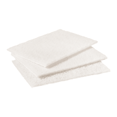 Scotch-Brite™ Light-Duty Cleansing Pads, 6" x 9", White, 20 Pads Per Box, Carton Of 3 Boxes