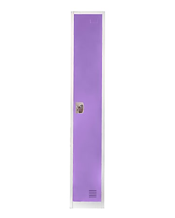 Alpine AdirOffice 1-Tier Steel Locker, 72"H x 12"W x 12"D, Purple