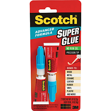 Scotch® Advanced Formula Super Glue, 0.07 Oz, Clear Gel, Pack Of 2