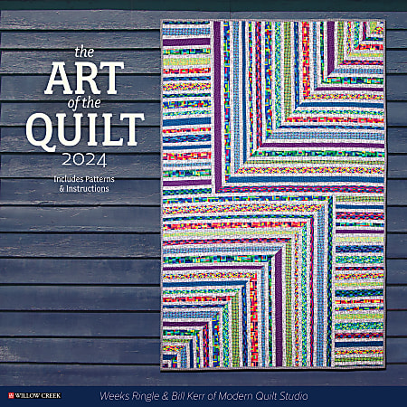 2024 Willow Creek Press Hobbies Monthly Wall Calendar, 12" x 12", Art of the Quilt, January To December