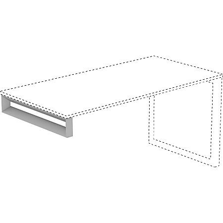 Lorell® Relevance Series Desk Leg Frame, Short Side, Silver, For 29 1/2"D Desk