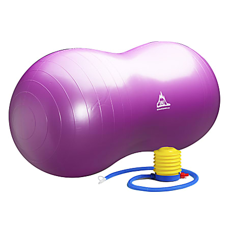 Black Mountain Products Peanut Stability Ball With Pump 10 14 H x 5 12 W x 7 14 D Purple Office Depot