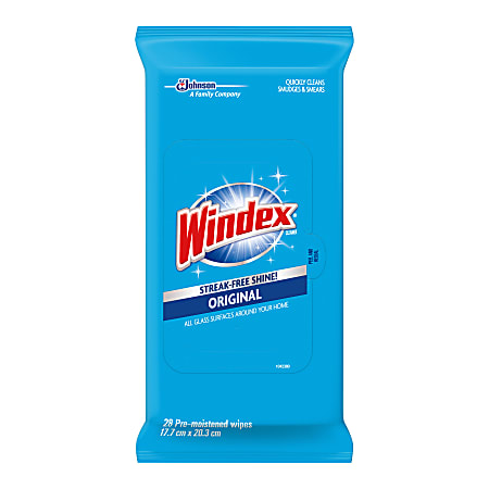 Windex® Original Glass & Surface Wipes, Pack Of 28