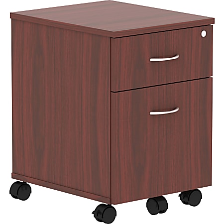 Lorell® Relevance Series 2-Drawer Mobile File Cabinet, 23"H, Mahogany
