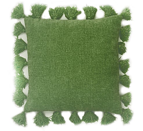 Chenille knit tassel pillow hotsell