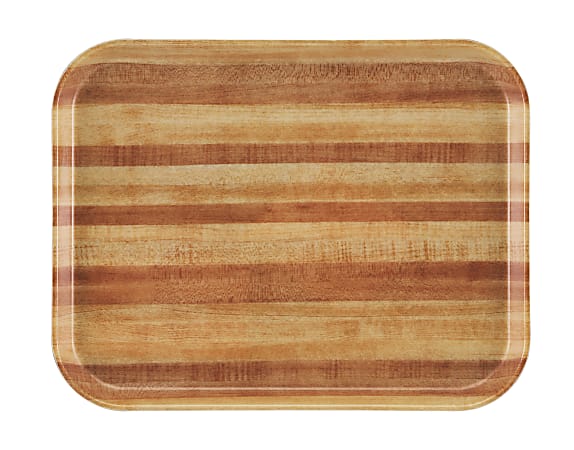 Cambro Camtray Rectangular Serving Trays, 15" x 20-1/4", Light Butcher Block, Pack Of 12 Trays