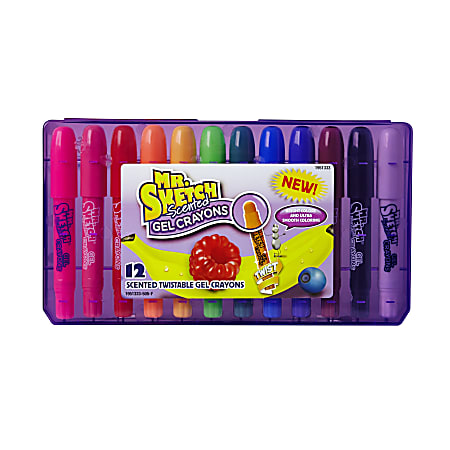 Mr. Sketch® Scented Twistable Gel Crayons, Assorted Colors, Pack Of 12