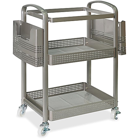 Lorell&reg; Mobile Metal File Cart, Champagne