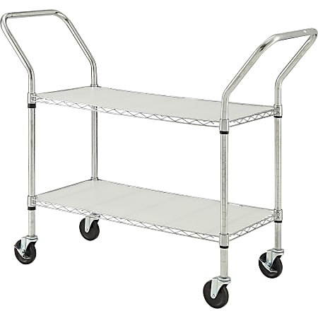 Lorell® Mobile Double Handle Wire File Cart, Chrome