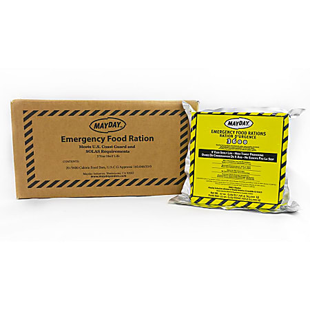 Mayday Industries Emergency Food Bars, 3,600 Calories, Case Of 20 Bars