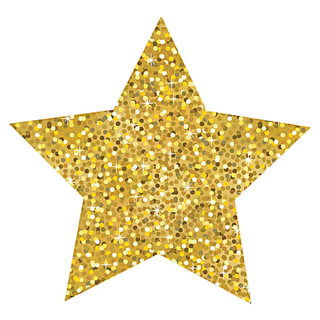Ashley Sparkle Decorative Magnetic Star - Fun Theme/Subject (Star) Shape - Magnetic - Durable, Damage Resistant, Long Lasting - 4" Height x 4" Length - Gold - 6 / Set