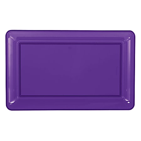 Amscan Plastic Rectangular Trays, 11" x 18", New Purple, Pack Of 4 Trays