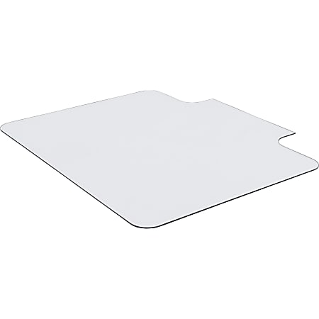 Lorell® 48" x 36" Glass Chair Mat With Lip, Clear