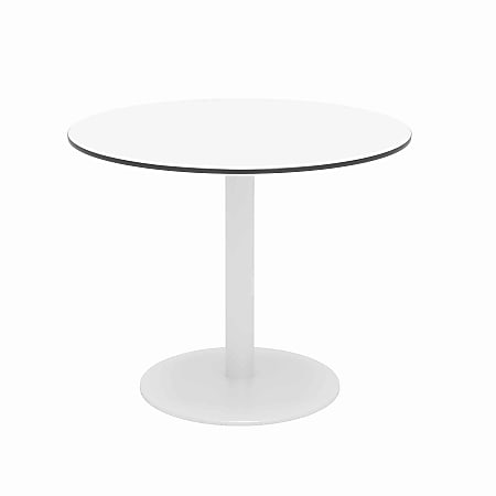 KFI Studios Eveleen 36" Round Outdoor Patio Table, 29”H x 36”W x 36”D, White/Designer White