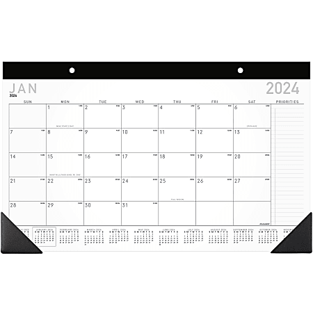 2024 AT-A-GLANCE® Contemporary Monthly Desk Pad Calendar, 18" x 11", January To December 2024, SK14X00
