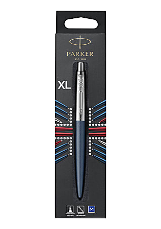 Parker Jotter XL Ballpoint Pen, Primrose Matte Blue, Chrome Trim, Medium Point, Blue Ink