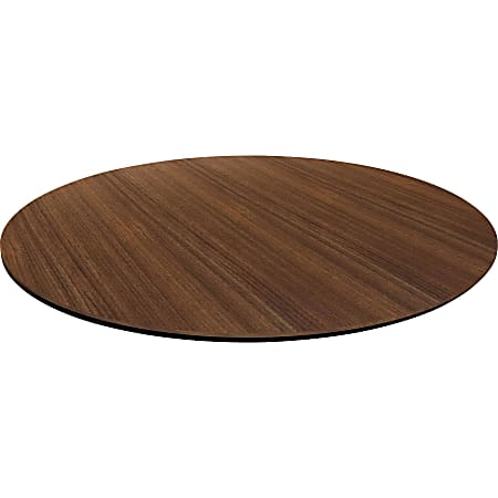 Lorell® Laminate Knife-Edge Round Conference Table Top, 42"W, Walnut