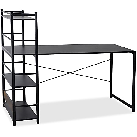 Lorell® Multi-Shelf Tower Computer Desk, 59"W, Black