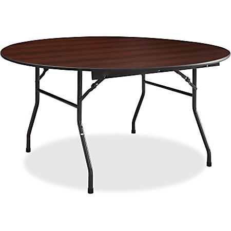 Lorell® Banquet Folding Table, Round, 5'W, Mahogany