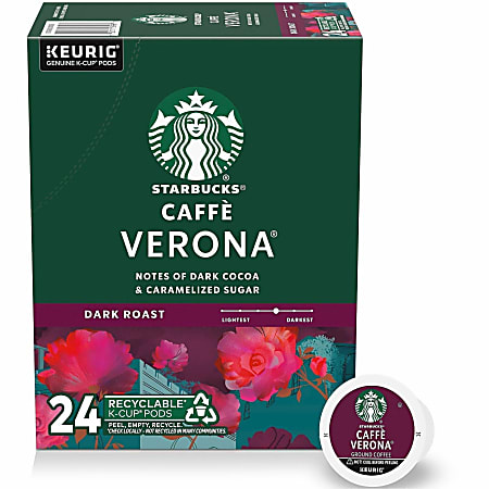 Starbucks® Single-Serve Coffee K-Cup®, Caffè Verona, Carton Of 24