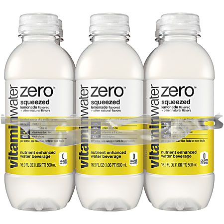 Vitaminwater Zero Sports Drinks, Squeezed, 16.9 Oz, Pack Of 6