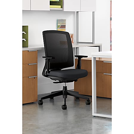 HON Lota 2281 MeshFabric Mid Back Chair Black Office Depot