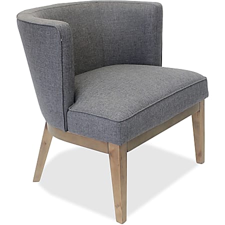 Lorell® Linen Fabric Accent Chair, Gray/Walnut