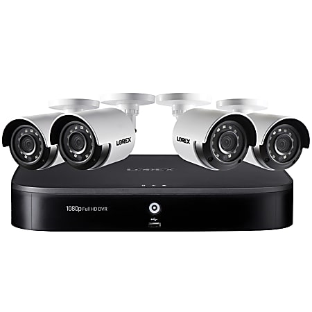 Lorex 8-Channel 1080p HD Outdoor Wired Analog Security System With 1TB DVR And 4 Weatherproof Bullet Security Cameras