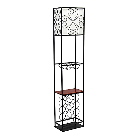 Elegant Designs Etagere 63"H Wine Rack, Black